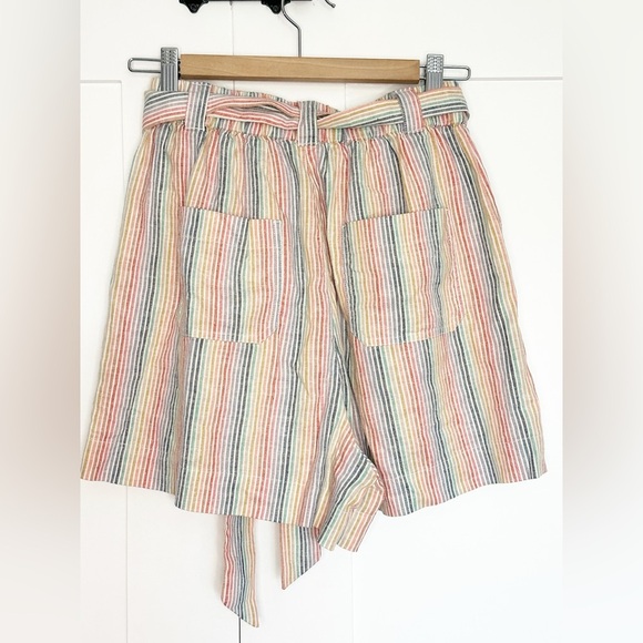 Marine Layer Karleigh Belted Short Rainbow Stripe Small pull on hemp high rise - Picture 8 of 13